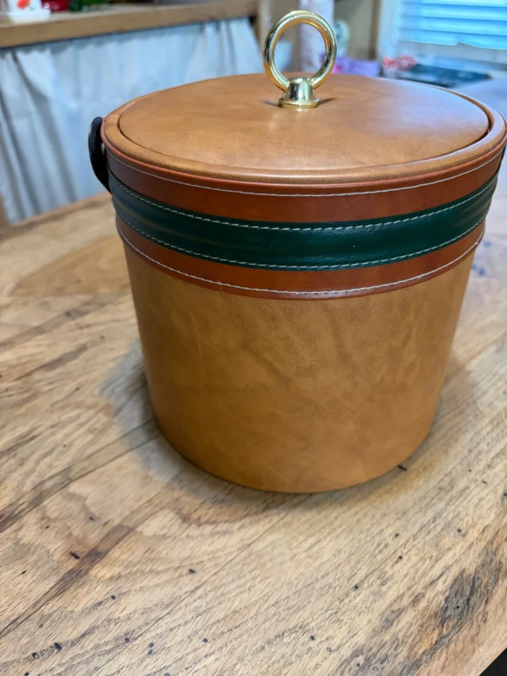 Vintage Georges Briard Faux Leather Ice Bucket – Mid-Century Barware 🍸🧊